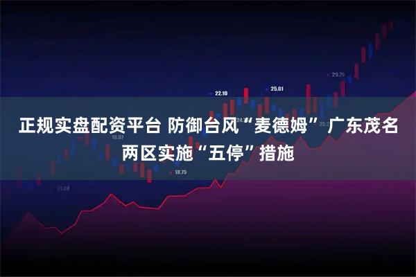 正规实盘配资平台 防御台风“麦德姆” 广东茂名两区实施“五停”措施