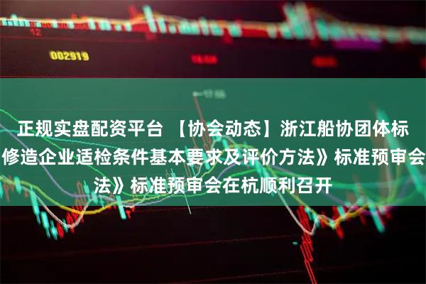 正规实盘配资平台 【协会动态】浙江船协团体标准《内河船舶修造企业适检条件基本要求及评价方法》标准预审会在杭顺利召开